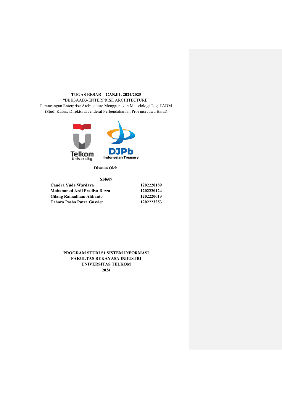 Enterprise Architecture Kemenkeu Jawa Barat